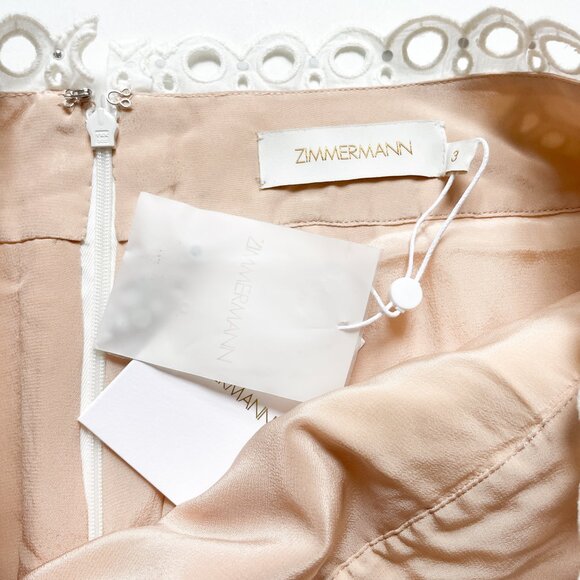 Zimmermann Moncur Studded Mini Skirt Ivory Size AU 3 US 10 NEW NWT - Picture 5 of 11